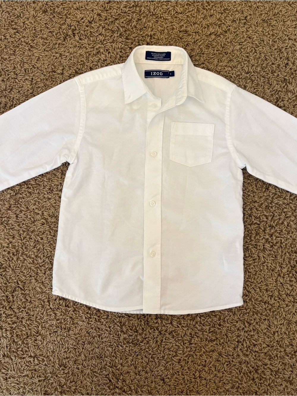 Izod Boys' White Button-Down Dress Shirt, Size 6